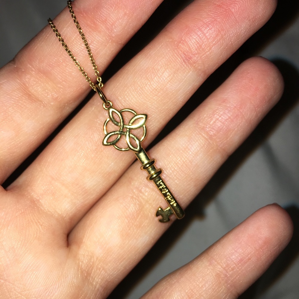 Gold key necklace